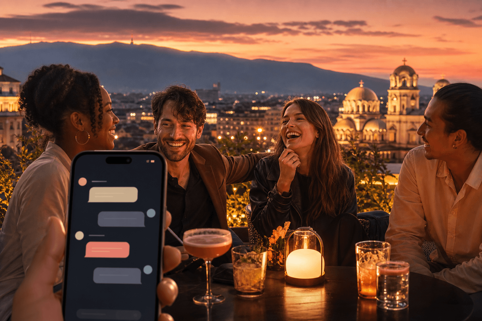 Premium group travel concierge concept with chat-native assistance